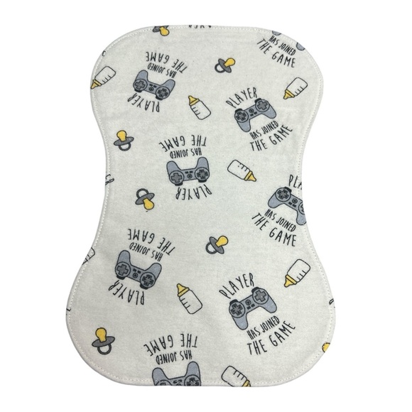 Hand Crafted Flannel Burp Cloth Contoured Padded Fabric Quilted Reversible - Picture 9 of 9